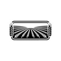 Geometric Wheat Field Emblem, Vintage Farm Style vector
