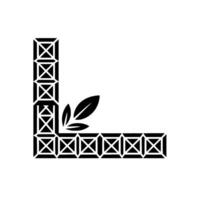 Geometric Leaf Corner, Minimalist vector