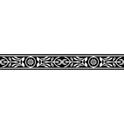 Elegant Black Floral Border, Vintage, Texture