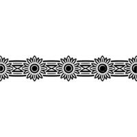 Geometric Sunflower Border, Intricate Pattern, Minimalist vector