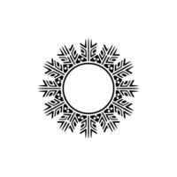 Intricate Floral Circle Frame, Minimalist vector