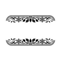 Elegant Winter Border, Holly Snowflake Ornamentation, Decorative vector
