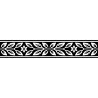 Elegant Botanical Border, Black and White vector