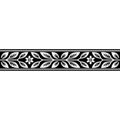 Elegant Botanical Border, Black and White