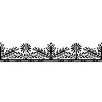 Elegant Botanical Border, Vintage Style, Decorative Element, Lineart vector