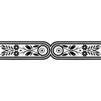 Elegant Botanical Border, Vintage Element, Monochrome vector