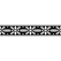 Stylized Black and White Leaf Border, Vintage Element vector