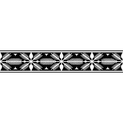 Stylized Black and White Leaf Border, Vintage Element