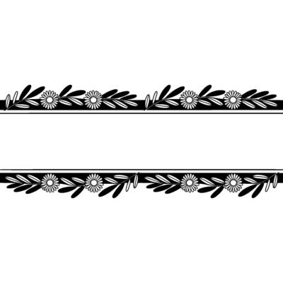 Elegant Botanical Border, Vintage , Decorative Element, Floral