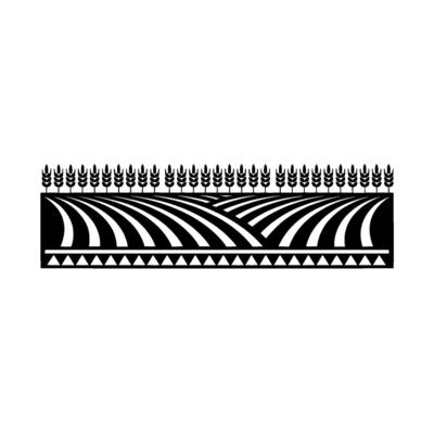 Serene Harvest Landscape, Minimalist Emblem
