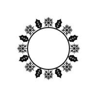 Minimalist Winter Branch Frame, Elegant Circle vector