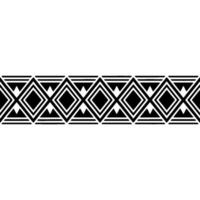 Geometric Tribal Border, Black and White Deco Pattern - Linear vector