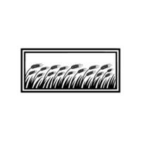 Grain Silhouette, Minimalist Wheat Field Emblem vector