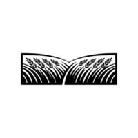 Harvest Silhouette Symbolic Field of Grain Growth vector