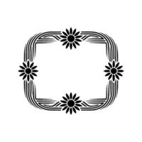 Geometric Sunflower Frame, Minimalist vector