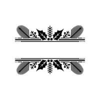 Elegant Winter Branch Divider, Festive Element vector