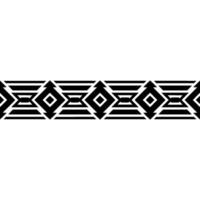 Geometric Deco Border, Minimalist Pattern, Black White, Zigzag vector