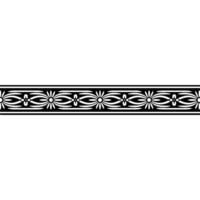 Elegant Black and White Decorative Border, Vintage Style - Pattern vector
