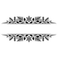 Elegant Winter Border, Festive Division, Decorative Element, Snowflake vector