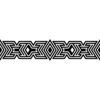 Geometric Deco Border, Minimalist Pattern, Black White, Textile vector
