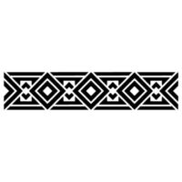 Geometric Border, Black White Deco Pattern, Linear vector
