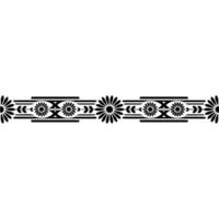 Geometric Floral Border, Vintage Style, Decorative Element, Line vector