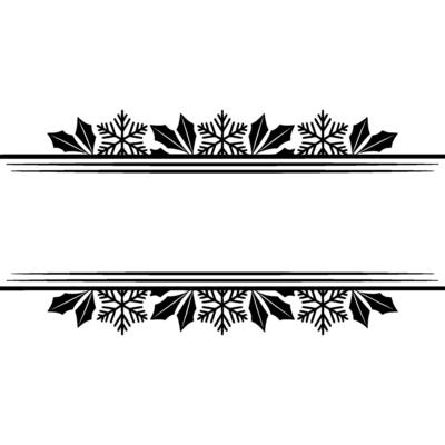 Elegant Winter Border, Festive Element, Holly