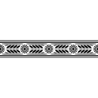 Geometric Border, Stylized Leaf Star Pattern, Minimalist vector
