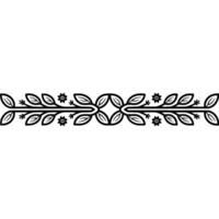 Elegant Botanical Border, Vintage Style, Decorative Element - Lineart vector