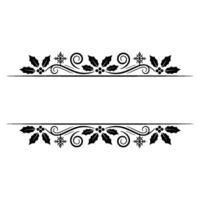 Elegant Winter Border, Holly Snowflake, Decorative vector