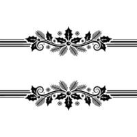 Elegant Holly Border, Vintage Festive, Wreath vector