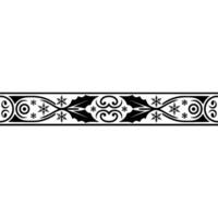 Elegant Winter Border, Holly Snowflake Ornamentation - Decorative vector