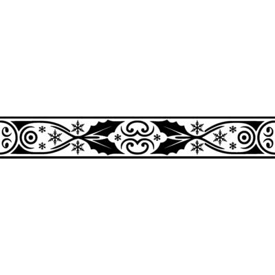 Elegant Winter Border, Holly Snowflake Ornamentation - Decorative