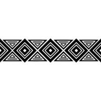 Geometric Deco Border, Minimalist Black White Pattern - Abstract vector