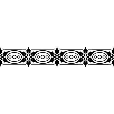 Geometric Deco Border, Stylized Black and White Ornamentation, Ornament