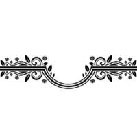 Elegant Black Floral Border, Vintage Element, Flourish vector