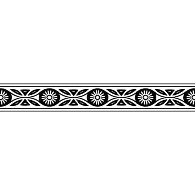 Geometric Border, Stylized Floral Motif, Vintage - Decorative