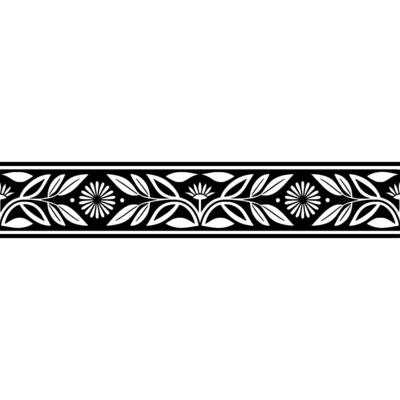 Elegant Botanical Border, Art Deco Style, Leaves