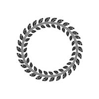 Stylized Leaf Border, Circular , Minimalist Illustration vector