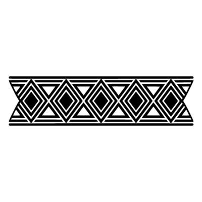 Geometric Deco Border, Minimalist Pattern, Black White - Triangles