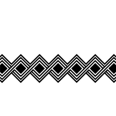 Geometric Border, Art Deco Pattern, Minimalist, Monochrome