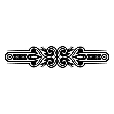 Intricate Black Ornamental Border, Vintage Style, Symmetrical