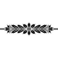 Elegant Holly Border, Vintage Festive, Symmetry vector