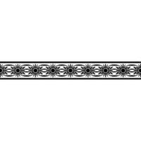 Geometric Black Border, Stylized Floral Pattern, Minimalist vector
