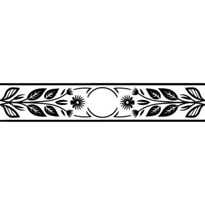 Elegant Botanical Border, Vintage Style, alternate version