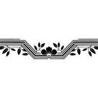 Art Deco Botanical Border, Elegant Element, Leaves vector