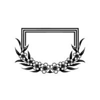 Elegant Floral Frame, Minimalist , Botanical Illustration, Blossom vector