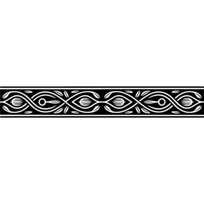 Intricate Celtic Border, Stylized Black Grey