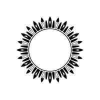 Geometric Sunburst, Minimalist , Circular Motif, Outline vector