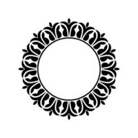 Elegant Botanical Circle Frame, Vintage Style - Decorative vector